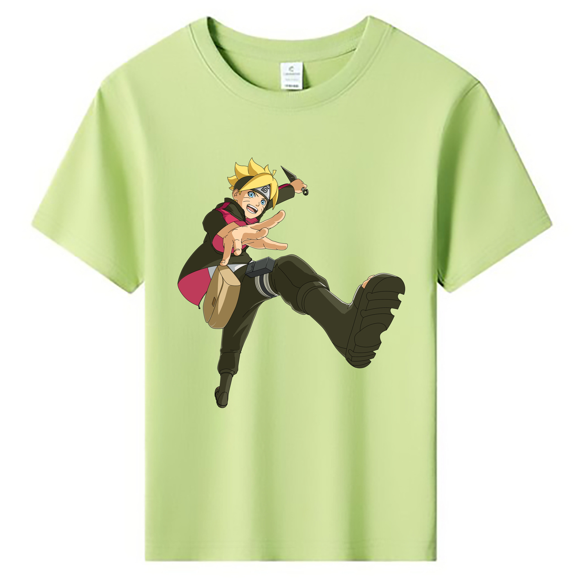 （画像用） NARUTO -ナルト- うずまき ボルト Uzumaki Boruto 綿100％キッズTシャツ（フロントプリント）